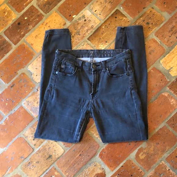 7 for all mankind SLIM ILLUSION LUXE HIGH WAIST SKINNY IN BLACK - Picture 2 of 12